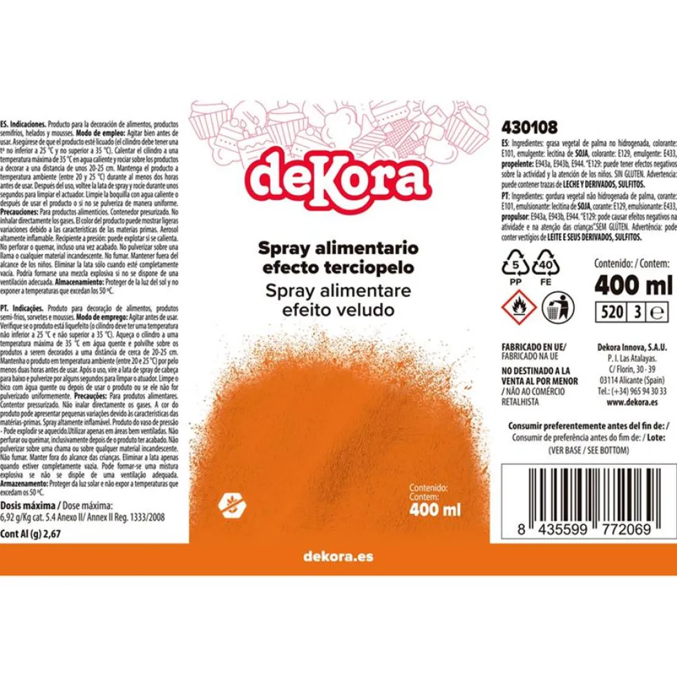 Spray Efecto Terciopelo Naranja 400 ml
