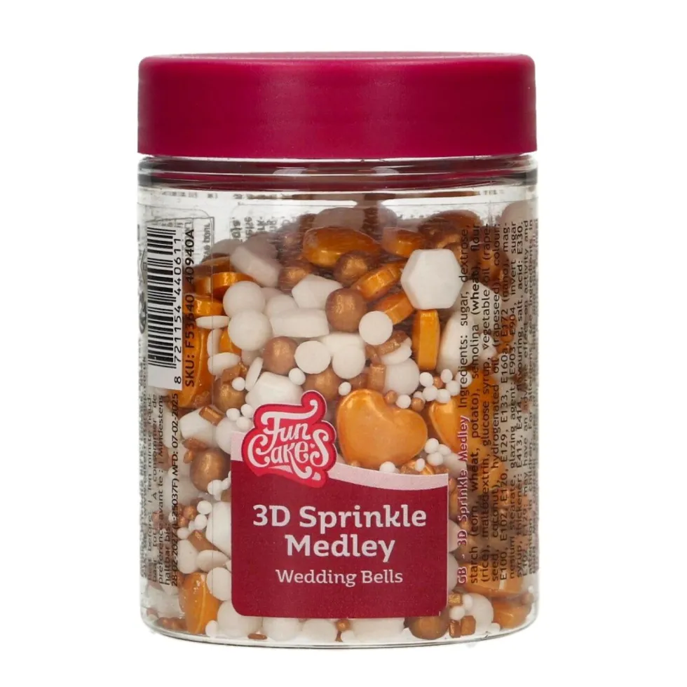 Sprinkles 3D Wedding Bells 70 gr - Funcakes