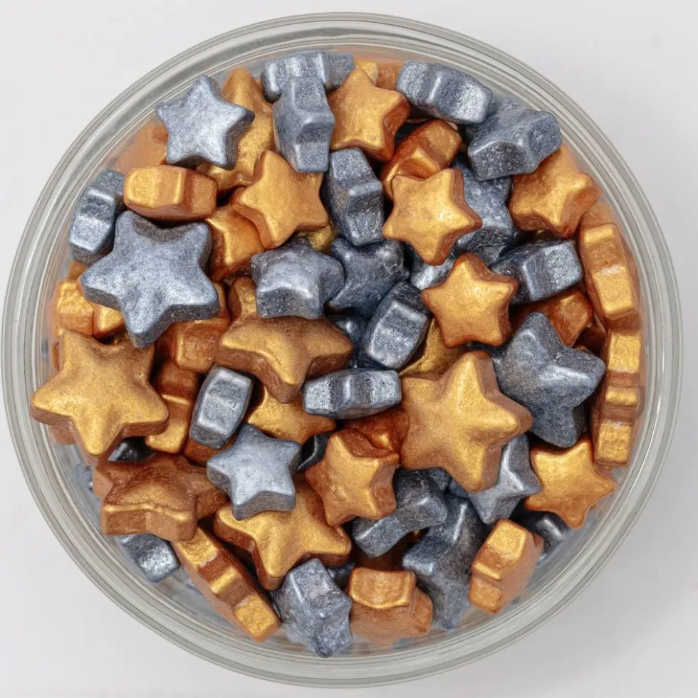 Sprinkles Estrellas Doradas y Plateadas 25 gr