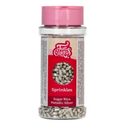Sprinkles Granos de Arroz Plata Metalizado 80 gr - Funcakes