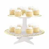 Stand para Cupcakes Blanco y Dorado 30 cm
