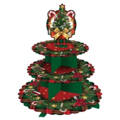 Stand para cupcakes navideño 3 pisos