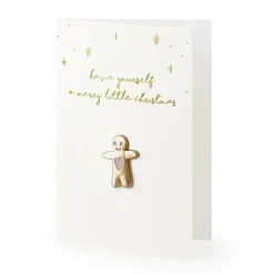 Tarjeta Navidad con Pin Gingerbread
