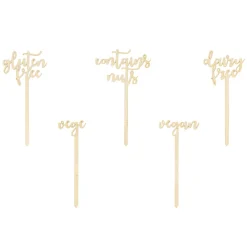 Topper de Madera Carteles Mesa Dulce 5 ud - Partydeco