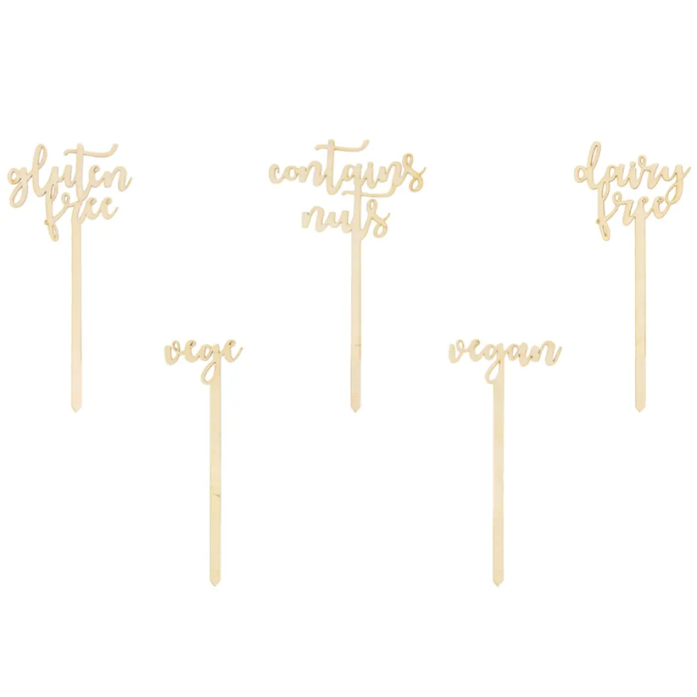 Topper de Madera Carteles Mesa Dulce 5 ud - Partydeco