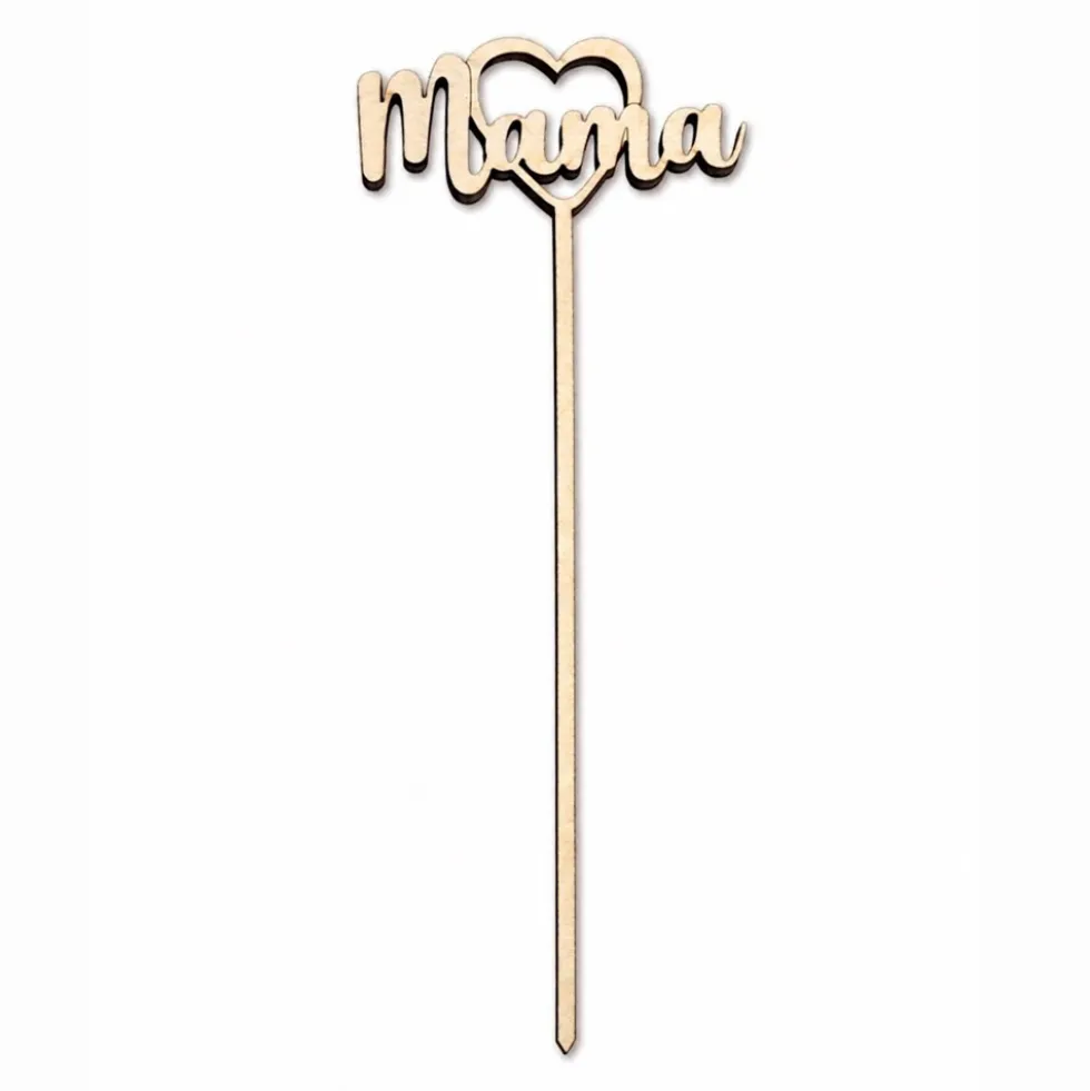 Topper de Madera Natural Mamá 8 cm - Mopec