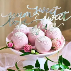 Topper para Cupcakes Love Plata 6 ud - Partydeco