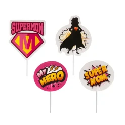 Topper para Dulces Súper Mamá 8 ud