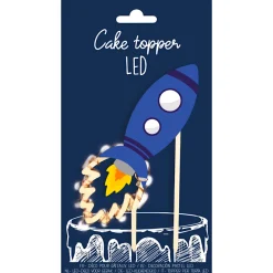 Topper para Tarta Cohete Led 13 cm - Scrapcooking