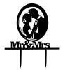 Topper para Tarta de Bodas Pareja dentro de un Círculo Mr & Mrs