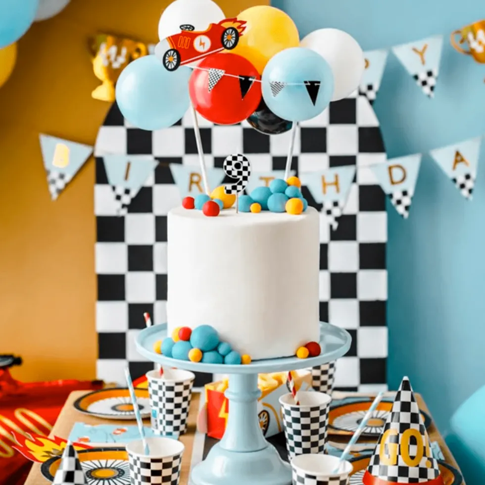 Topper para Tarta Globos Coche - Partydeco