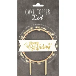 Topper para Tarta Happy Birthday Led 12 cm - Scrapcooking