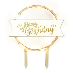 Topper para Tarta Happy Birthday Led 12 cm - Scrapcooking