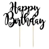 Topper para Tarta Happy Birthday Negro - Partydeco