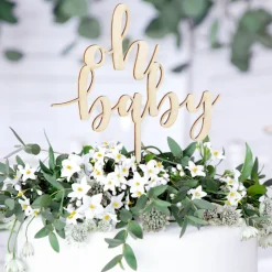 Topper para Tarta Madera Oh Baby 13 cm - Partydeco