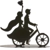 Topper para Tarta Metálico Pareja en Bicicleta 18 cm