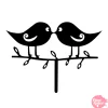 Topper para tarta negro - pareja pajaros
