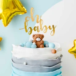 Topper para Tarta Oh Baby Dorado - Partydeco