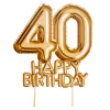 Topper para Tartas 40 Cumpleaños Oro