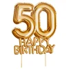 Topper para Tartas 50 Cumpleaños Oro