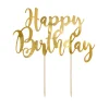 Topper para Tartas Happy Birthday Dorado 22 cm