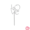 Toppers para Cupcake Plata Love 8 ud