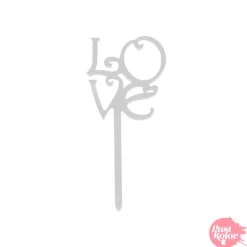 Toppers para Cupcake Plata Love 8 ud