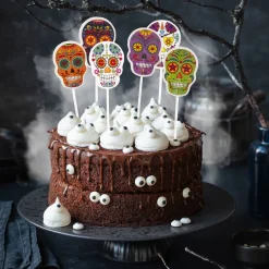 Toppers para Dulces Calavera Halloween 16 ud