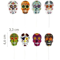 Toppers para Dulces Calavera Halloween 16 ud