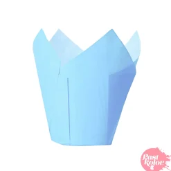 Tulipas para Mini Muffins Azules - 50 Unidades