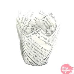Tulipas para Mini Muffins Papel Periodico - 50 Unidades