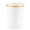 Vasos Comunión Blancos con Borde Dorado 6 ud