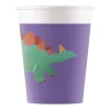 Vasos de Papel Compostables Dinosaurio Roar 200 ml 8 ud