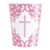 Vasos de Papel Comunión Rosa 8 ud