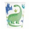 Vasos de Papel Dinosaurio Azul y Verde 8 ud