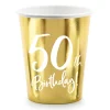 Vasos de Papel Dorados 50 Años 6 ud