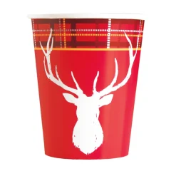 Vasos de Papel Reno Navidad 8 ud