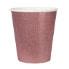 Vasos Oro Rosado con Purpurina 10 ud