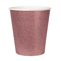 Vasos Oro Rosado con Purpurina 10 ud