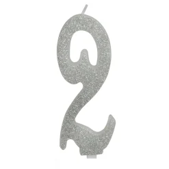 Vela Brillante Plata Nº 2 12 cm