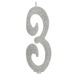 Vela Brillante Plata Nº 3 12 cm