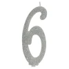 Vela Brillante Plata Nº 6 12 cm