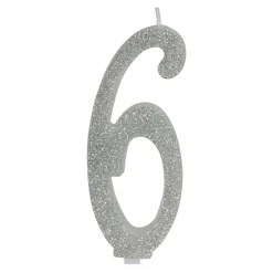 Vela Brillante Plata Nº 6 12 cm