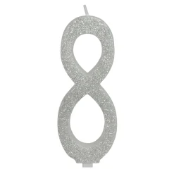 Vela Brillante Plata Nº 8 12 cm