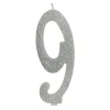 Vela Brillante Plata Nº 9 12 cm