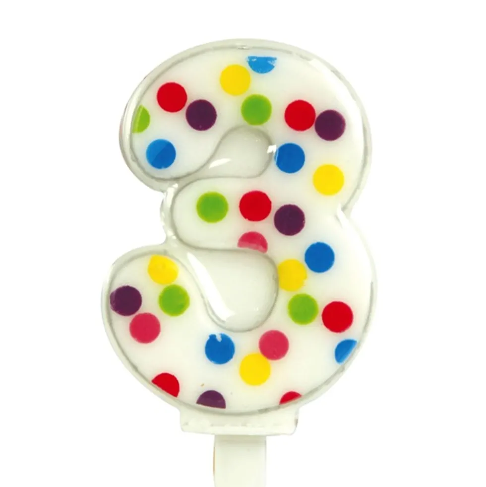 Vela Confeti Nº 3 - 6 cm