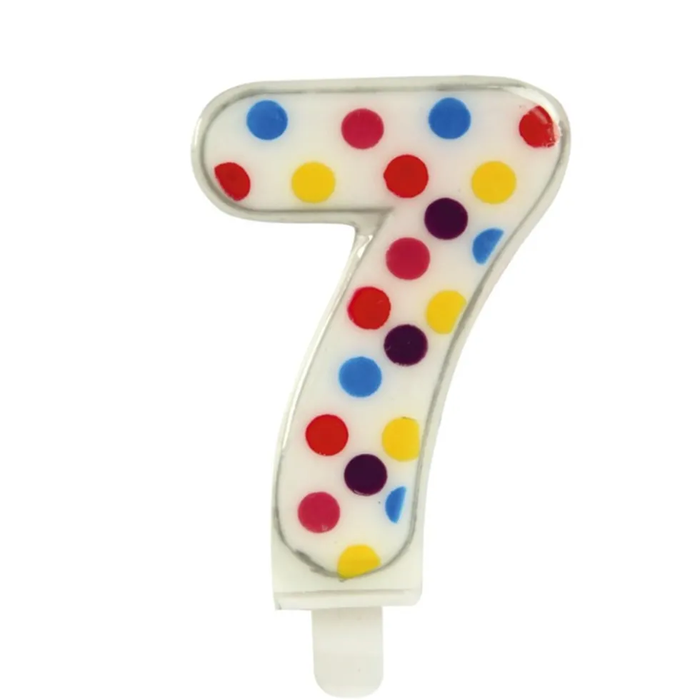 Vela Confeti Nº 7 - 6 cm