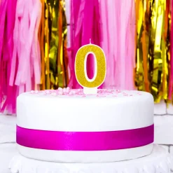 Vela Cumpleaños Dorada Número 0 - Partydeco