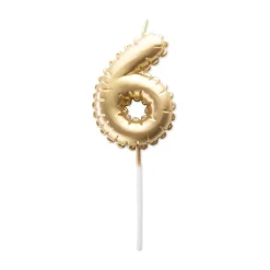 Vela Cumpleaños Globo Dorada - Número 6