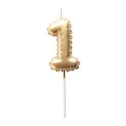 Vela Cumpleaños Globo Dorada - Número 1